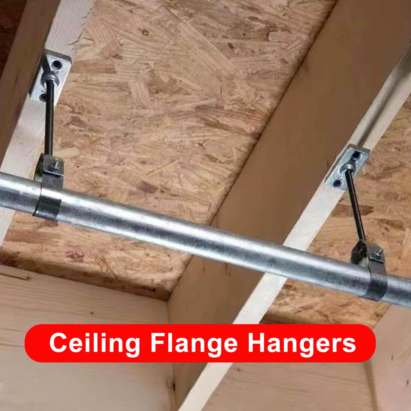 8-Pack 5/8-11 Threaded Rod Ceiling Flange Plates - Electro-Galvanized Steel Hanger Plates