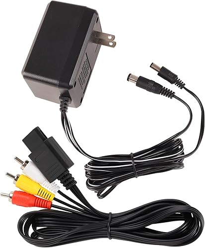 Miniatura 7 de SNES - Fuente de alimentación y cable AV cable de alimentación de CA y audio y video RCA AV compatible con Super Nintendo adaptador de corriente
