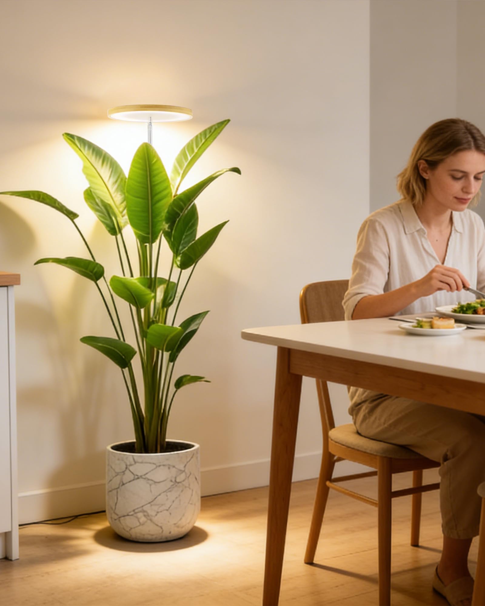 Yadoker Luz LED de crecimiento, espectro completo para plantas de interior, altura ajustable, temporizador automático, bajo voltaje seguro, ideal para plantas grandes