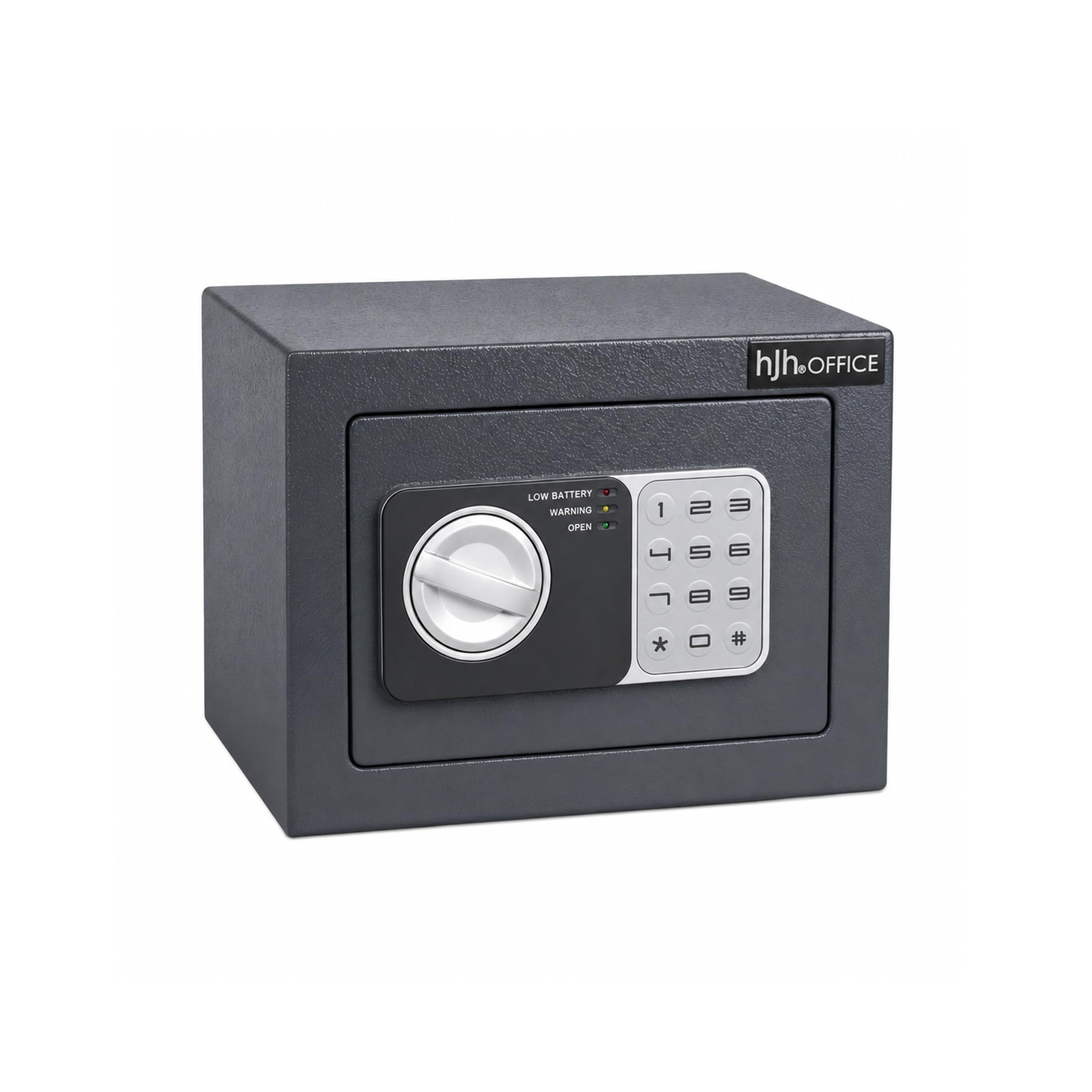 hjh OFFICE Tresor Compact Mini, sejf meblowy ze stali 23 x 17 x 17 cm | 6 litrów, elektroniczny sejf z regulowanym kodem PIN, w zestawie 2 klucze