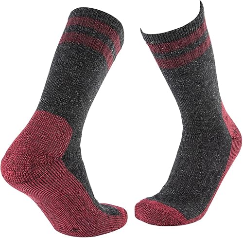 Miniatura 5 de Cerebro Calcetines de lana merino para hombre, calcetines acolchados a media pantorrilla que absorben la humedad, calcetines de senderismo para