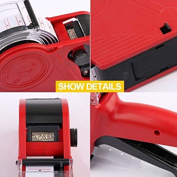 MX5500 EOS Red 8 Digits Pricing Gun Kit with 7,000 Labels & Spare Ink
