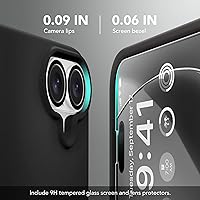 Vista 233 de GONEZ Funda de silicona para iPhone 15 Pro Max, compatible con Magsafe, protector de cámara + protector de pantalla, forro de microfibra suave Negro