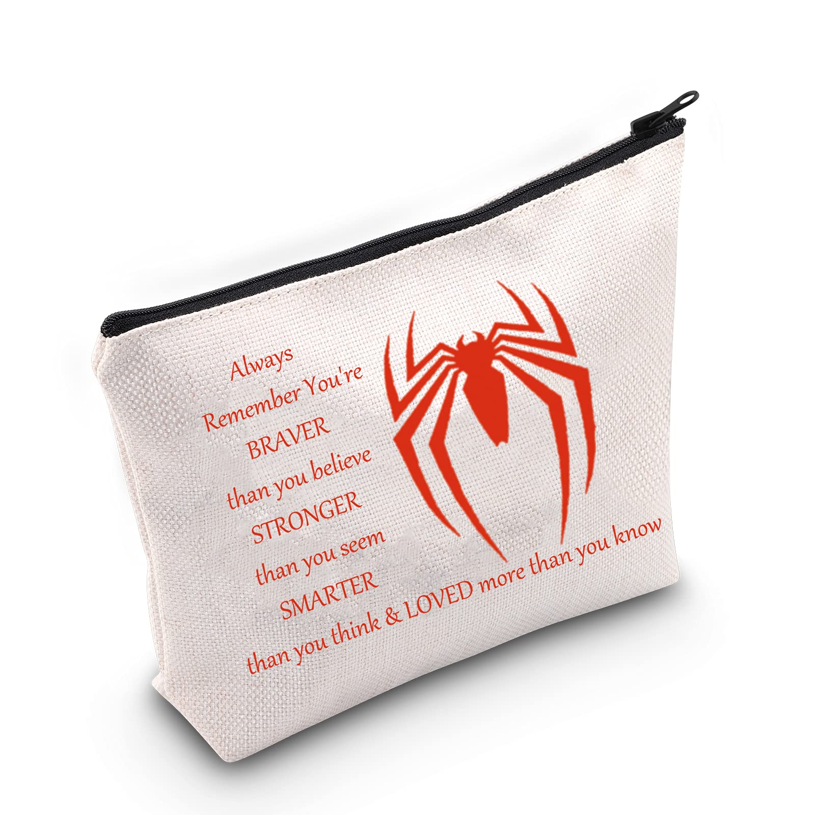 LEVLO Spider Movie Cosmetic Make Up Bag Movie Fans Inspired Gift You Are Braver Stronger Smarter Than You Think Spider Makeup Zipper Pouch Bag (Spider