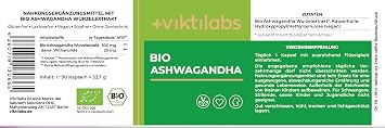 Organic Ashwagandha Capsules - 500 mg Organic Ashwagandha Capsules per Daily Dose - High Dose Full Spectrum Root Extract with Withanolides - Traditionally Derived & Vegetarian (Pack of 1)