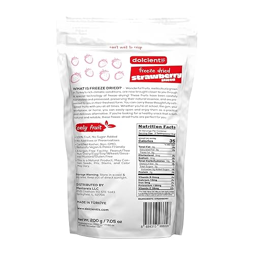Miniatura 2 de Dolcientis Fresas liofilizadas en rodajas  Aperitivos de frutas 100% naturales  Suministro de alimentos de emergencia 25 años de vida útil  Sin OMG,