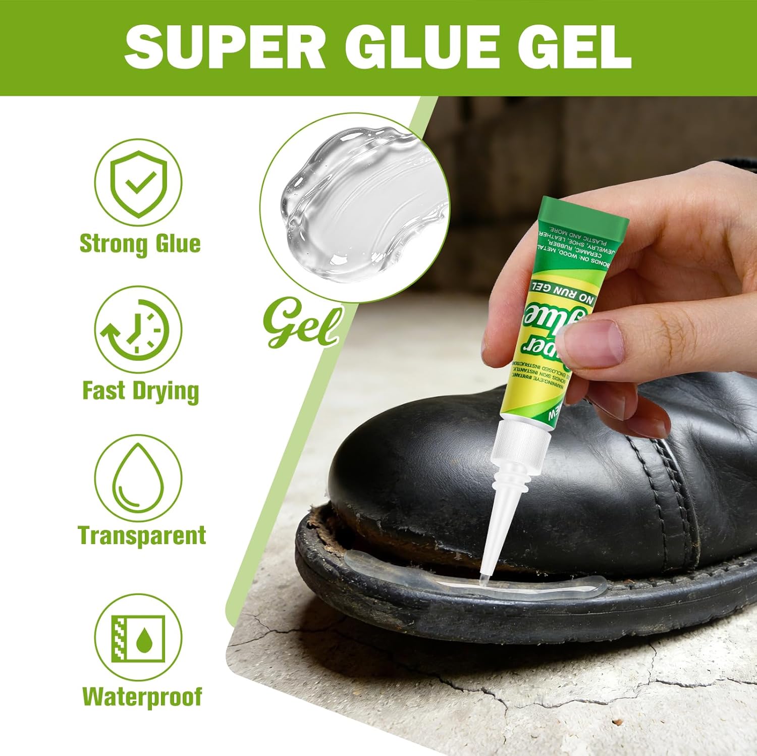 Super Glue Gel Clear 3 Gram (Pack of 12) for Plastic Metal & Wood – Instant CA Adhesive All Purpose Multipack, Cyanoacrylate Glue for Ceramic 3D Printing Shoe Crafts, Strong Bonding Single Use Minis