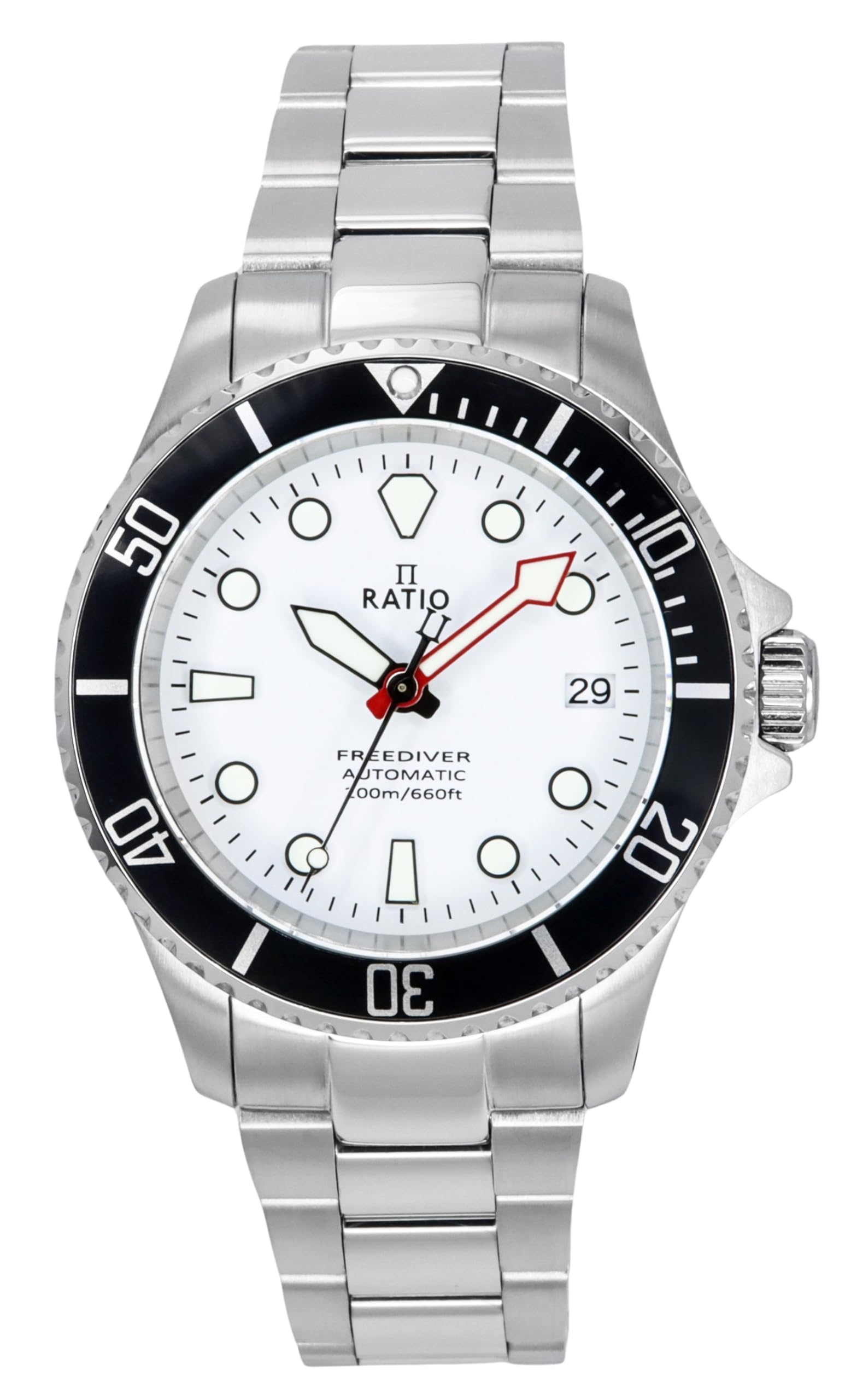 RATIOFreeDiver Sapphire Crystal Diver Watch Japanese Automatic Dive Watch 200m Water Resistant Diving Watch for Men