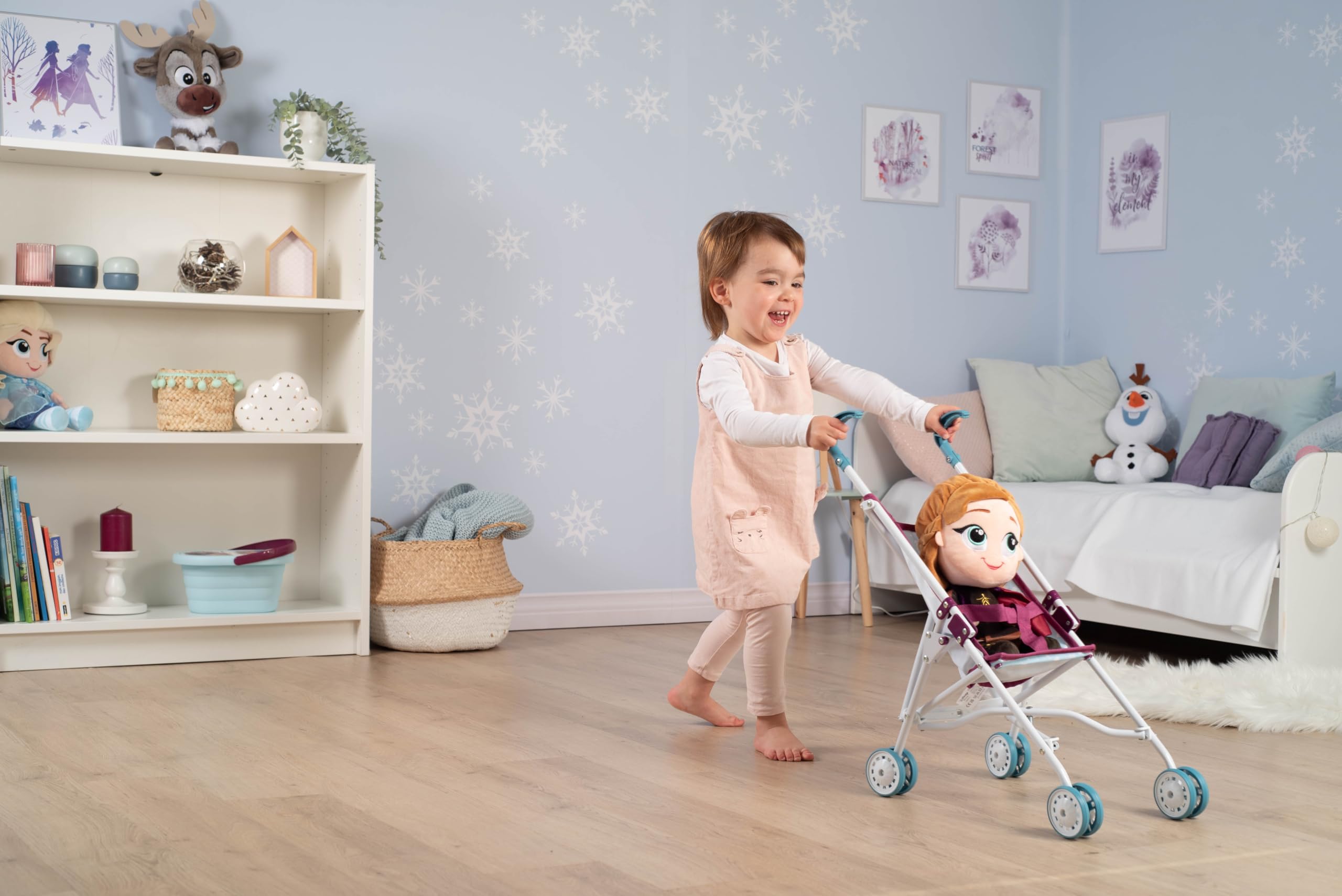 Smoby - La Reine des Neiges - Poussette Canne - pour Poupons et Poupées - Pliable - Tissu Lavable - 250113