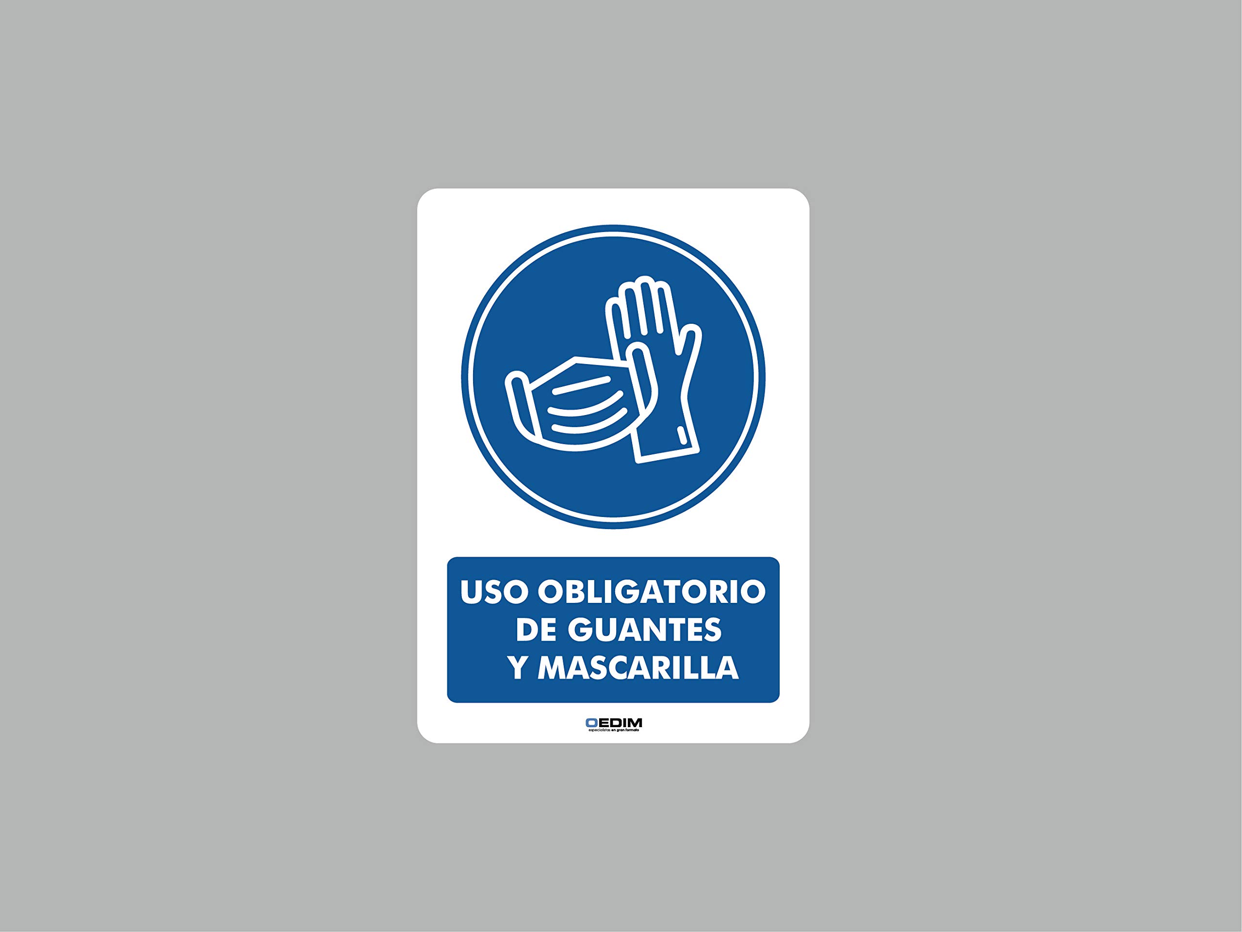 Oedim Lot de 10 panneaux d'utilisation obligatoire Gants | Dimensions 21 x 29,7 cm | Panneau en vinyle adhésif monomérique | Durable et économique