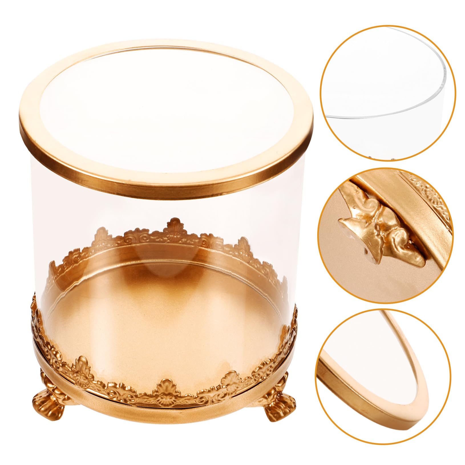 RORPOIR Luxury Glass Preserved Flower Display Case with Base Decorative Dome Cloche for Diy Micro Landscape