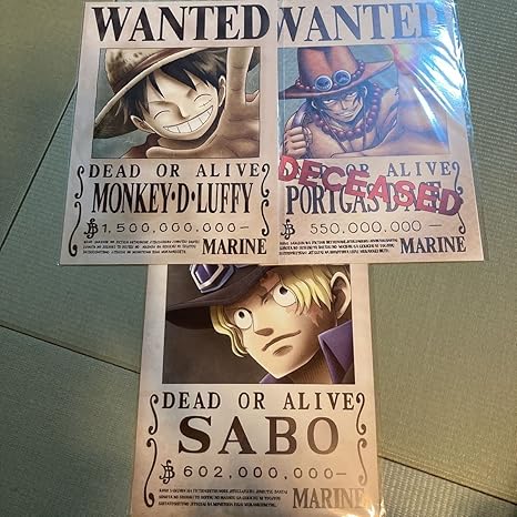 Amazon 海軍発行 公式手配書 ルフィ エース サボ 3種セット アイドル 芸能人グッズ 通販