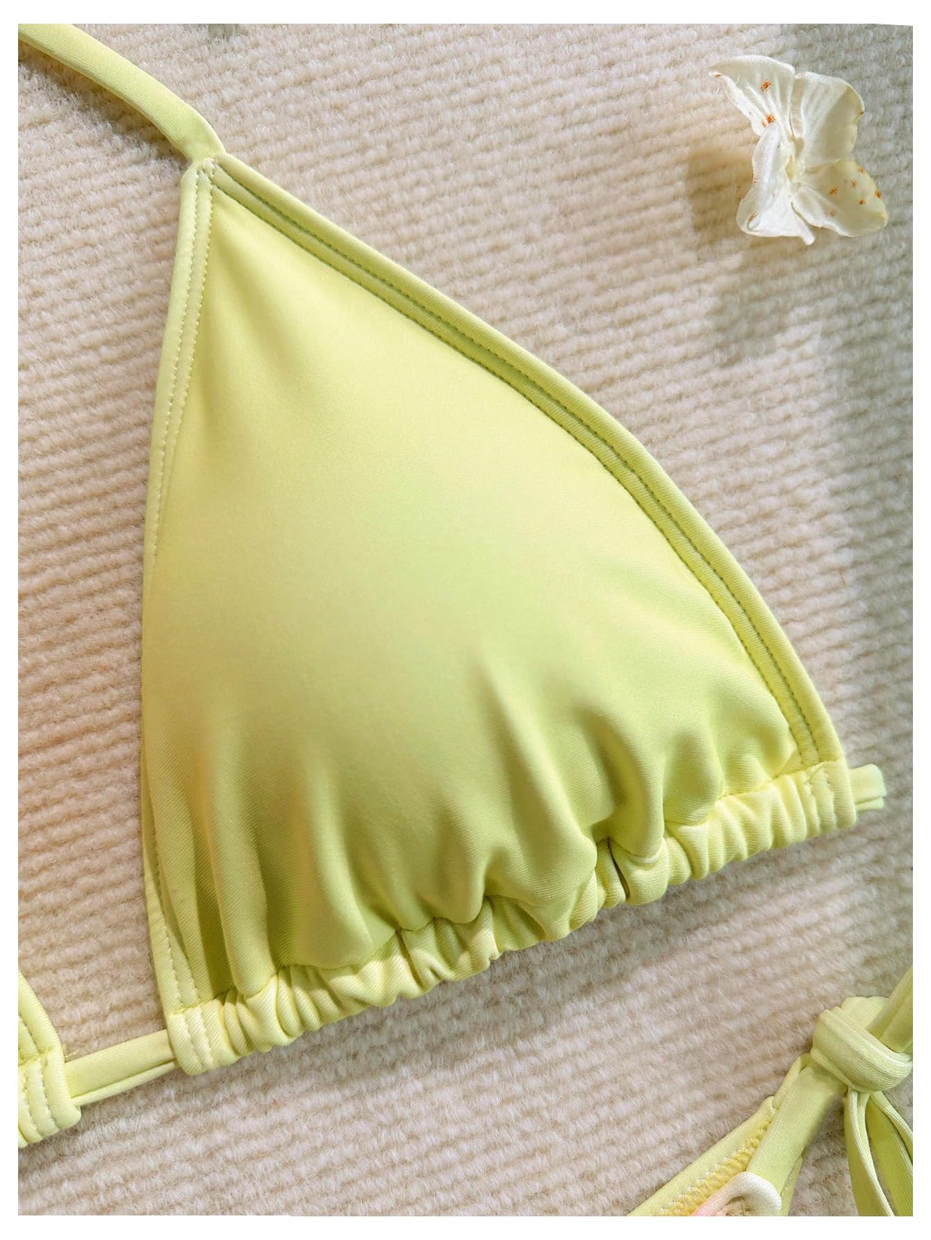 Damski 3-częściowy zestaw bikini kwiatowy trójkąt wiązany na szyi strój kąpielowy ze spódnicą okrycie wielokolorowy mały