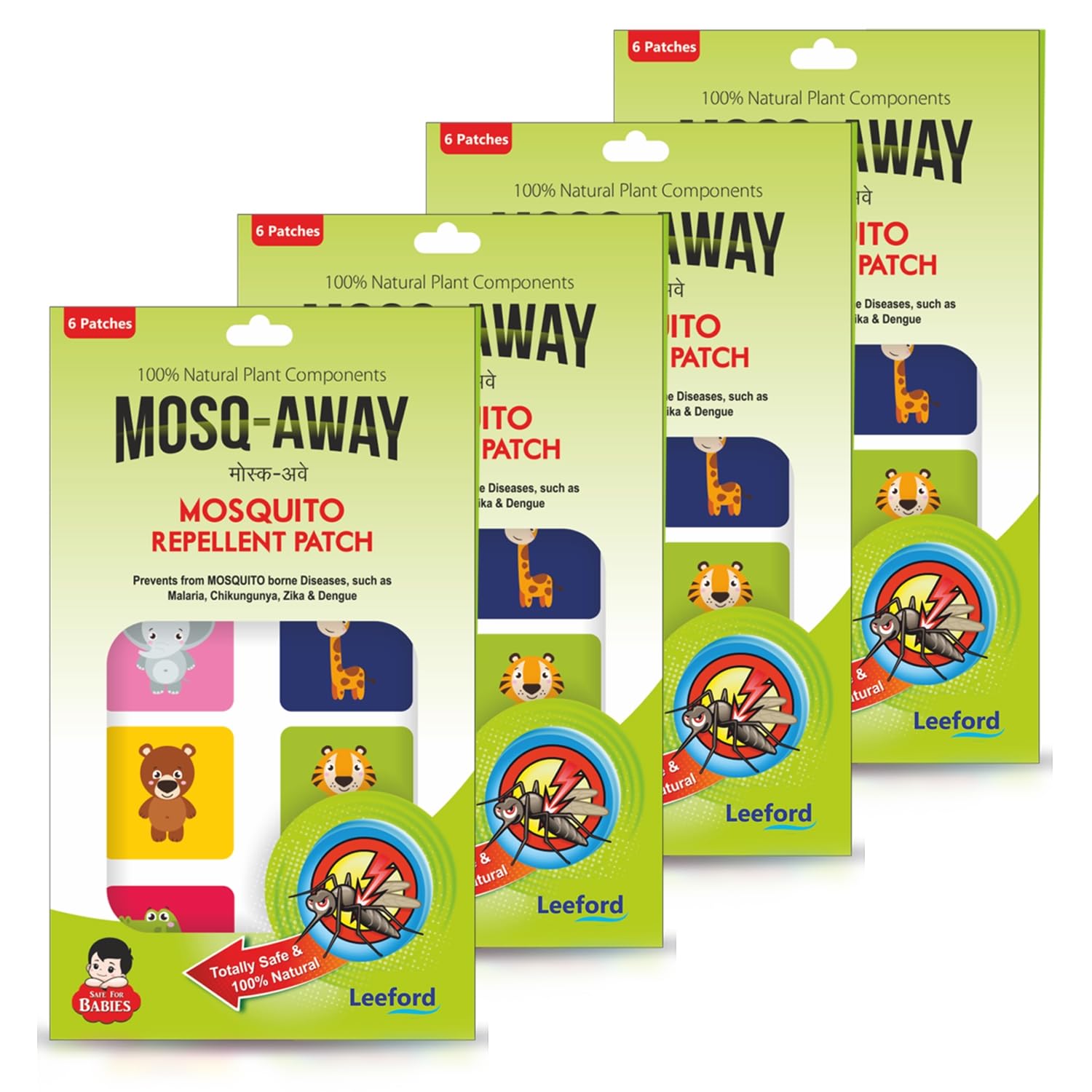 Leeford Mosq Away Mosquito Repellent Patches Pack Of 4 (24 patches) Natural Repellent Mosquito Patches for Kids,babies & Adults|Mosquito Repellent Stickers for Travel Outdoor Indoor|8 Hrs Protection-picture-34