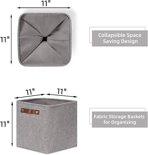 Miniatura 2 de HNZIGE Cesta de almacenamiento plegable, (4 unidades) cestas de almacenamiento para organizar estantes, cestas de tela para almacenamiento, cesta de
