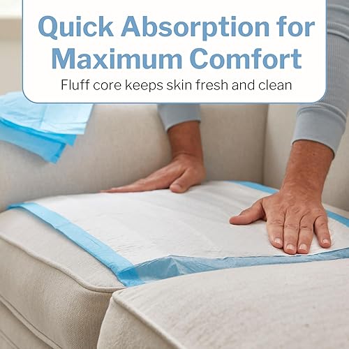 Miniatura 4 de McKesson Almohadillas desechables para cama de 17" x 24" Cantidad de 300, absorción ligera, Chux clásico para incontinencia para adultos, ancianos y