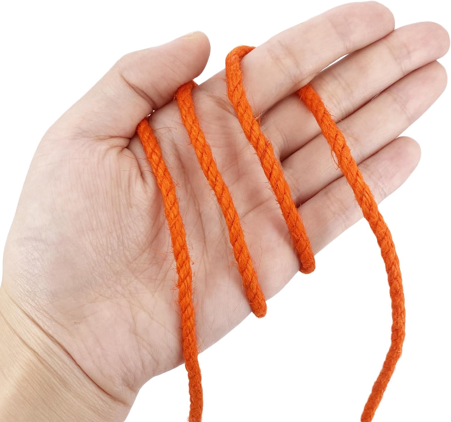 Leecogo 4.5mm Jute Rope 100 Feet Natural Craft Rope Twine String Perfect for Home Gardening Macrame Arts Crafts DIY Cat Scratching Post Replacement Repairing Recovering Cats Toy Making,Orange