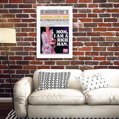 Miniatura 4 de Lienzo decorativo moderno con texto en inglés "Mom I Am A Rich Man", póster divertido del centro de la ciudad, decoración de habitación indie, arte