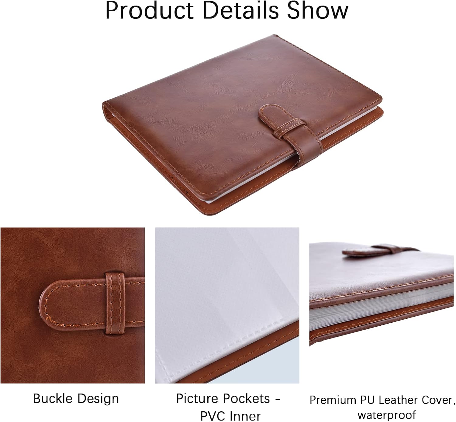 MUZIRI KINOKOO 128 Pockets Photo Album for 3-inch Film Fuji Instax Mini EVO/Mini 12/11/9/8/7+/25/90 Camera Photo Digital Photography Photo Book Brown - Image 4