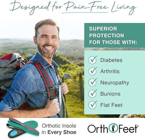 Miniatura 4 de Orthofeet Botas altas para hombre para alivio del dolor de fascitis plantar, soporte para arco ortopédico, artritis diabética