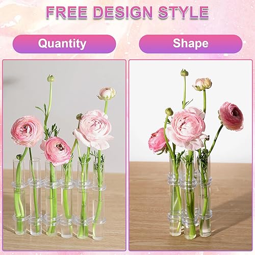 Miniatura 3 de OneNine Florero con bisagras, jarrón con bisagras de tubo para flores, tubos de ensayo, jarrones de flores, jarrones de plantas, juego de decoración