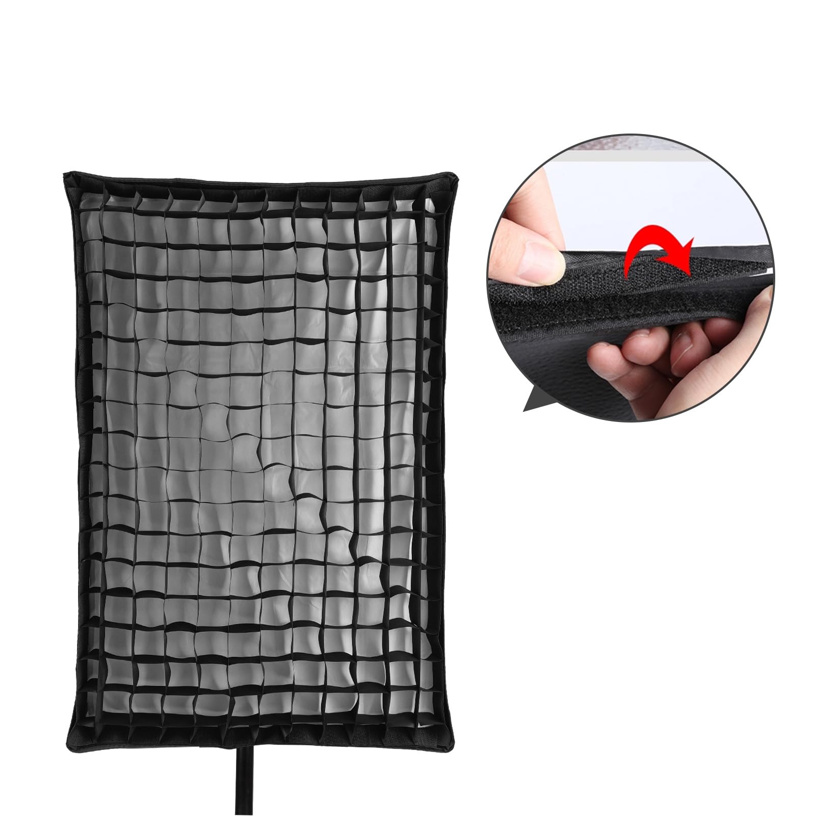 Andoer Softbox rectangular de 60 x 90 cm, con rejilla, paño suave y bolsa de almacenamiento para fotografía de productos, iluminación de estudio, transmisión en directo