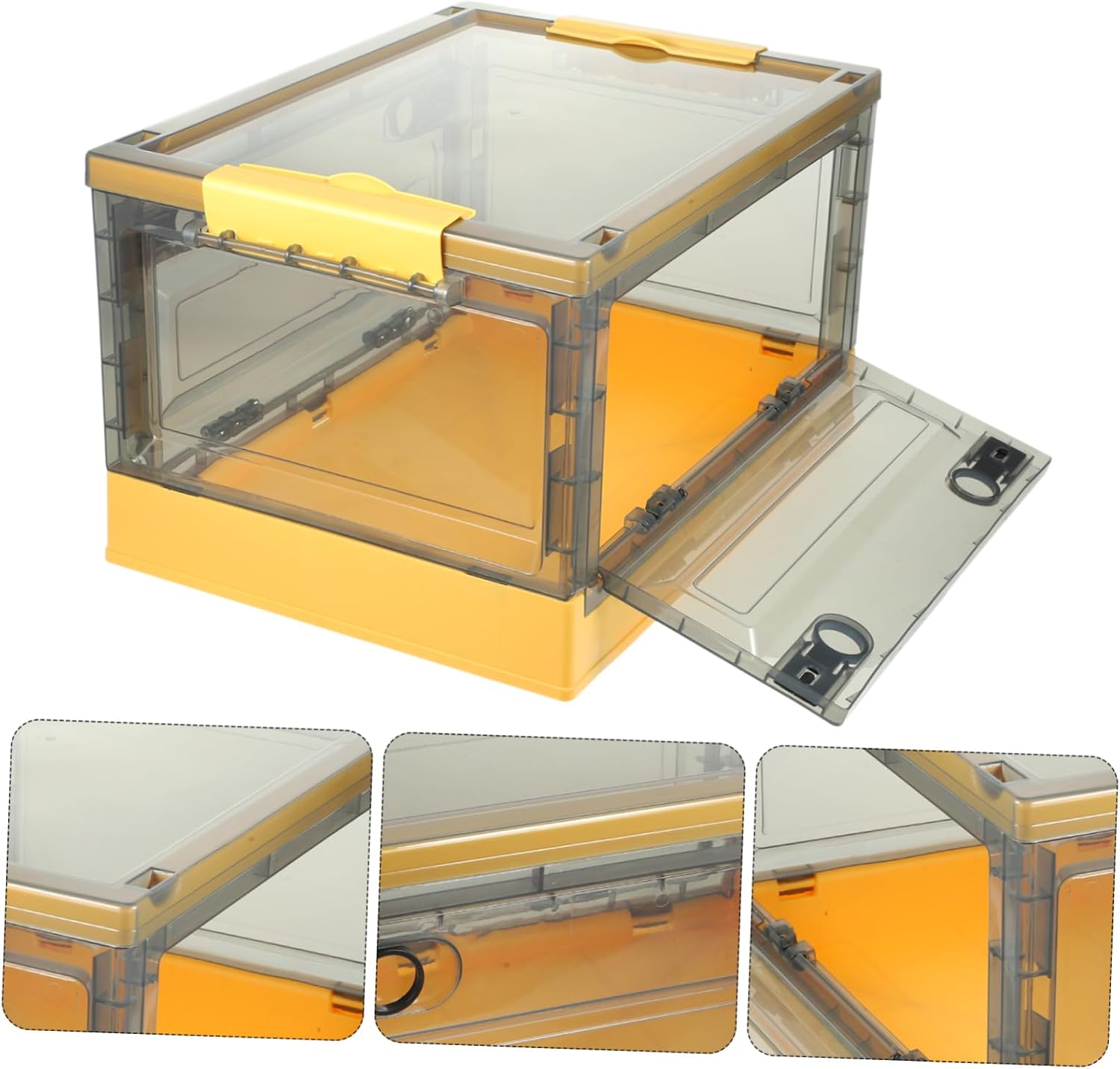 GLEAVI Large Capacity Transparent Plastic Storage Box with Lid for Household Sundries Organizing Multi Functional Storage Container for Bedroom Kitchen Bathroom Easy to Use Organizer Bin