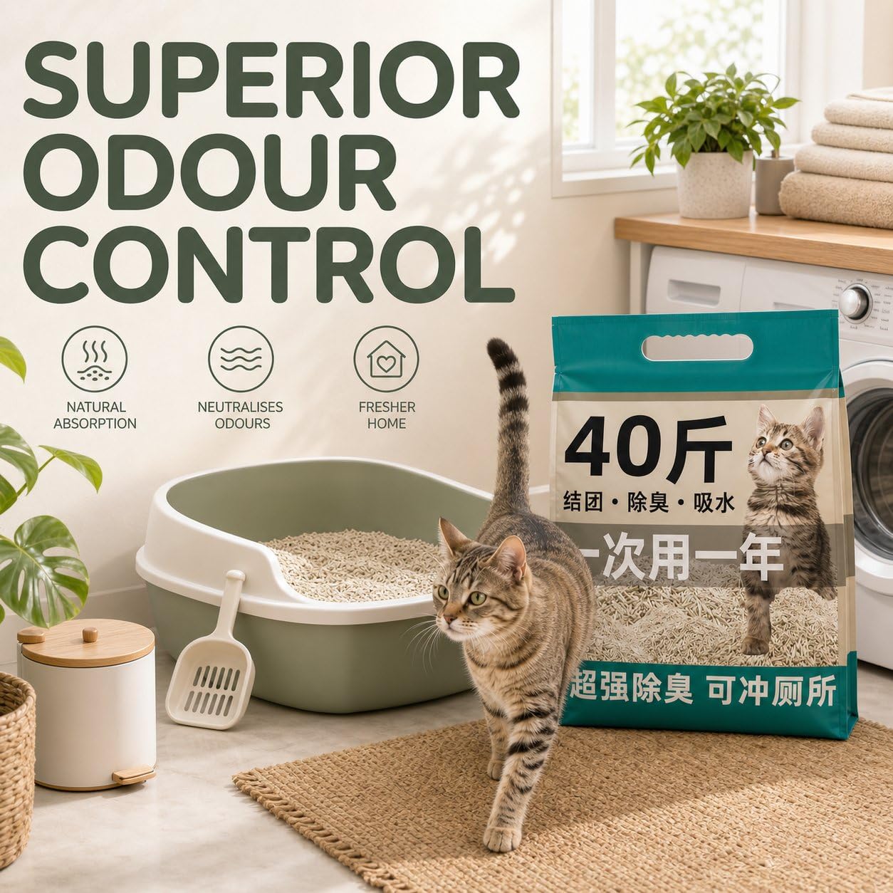 Katzenstreu Klumpstreu aus Pflanzenfasern – Staubfrei & d für hygienische Sauberkeit, Mischstreu, Originalgeschmack, 5 kg