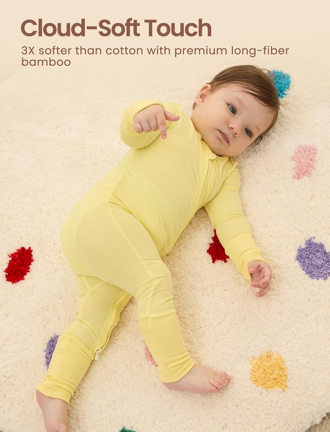 PATPAT Baby Pajama with Bamboo Viscose, Footie Jumpsuit Romper with 2-Way Zipper for Baby Boy Girl Toddler Sleeper Sleepwear - Image 3