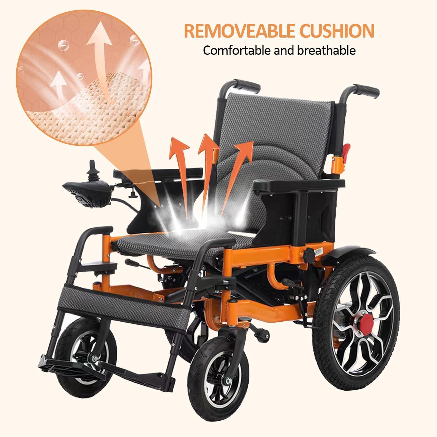 Sedia a rotelle elettrica per adulti, pieghevole, per tutti i terreni, resistente, motorizzata, portatile, a lungo raggio, supporto 150 kg, per anziani
