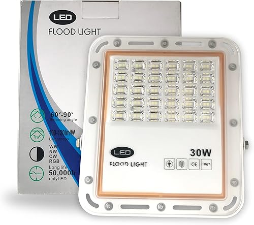 SINGSUN-LITE Luz de inundación LED para exteriores, luz de trabajo LED de 30 W 3600 lúmenes, luces de seguridad exteriores impermeables IP67, luz