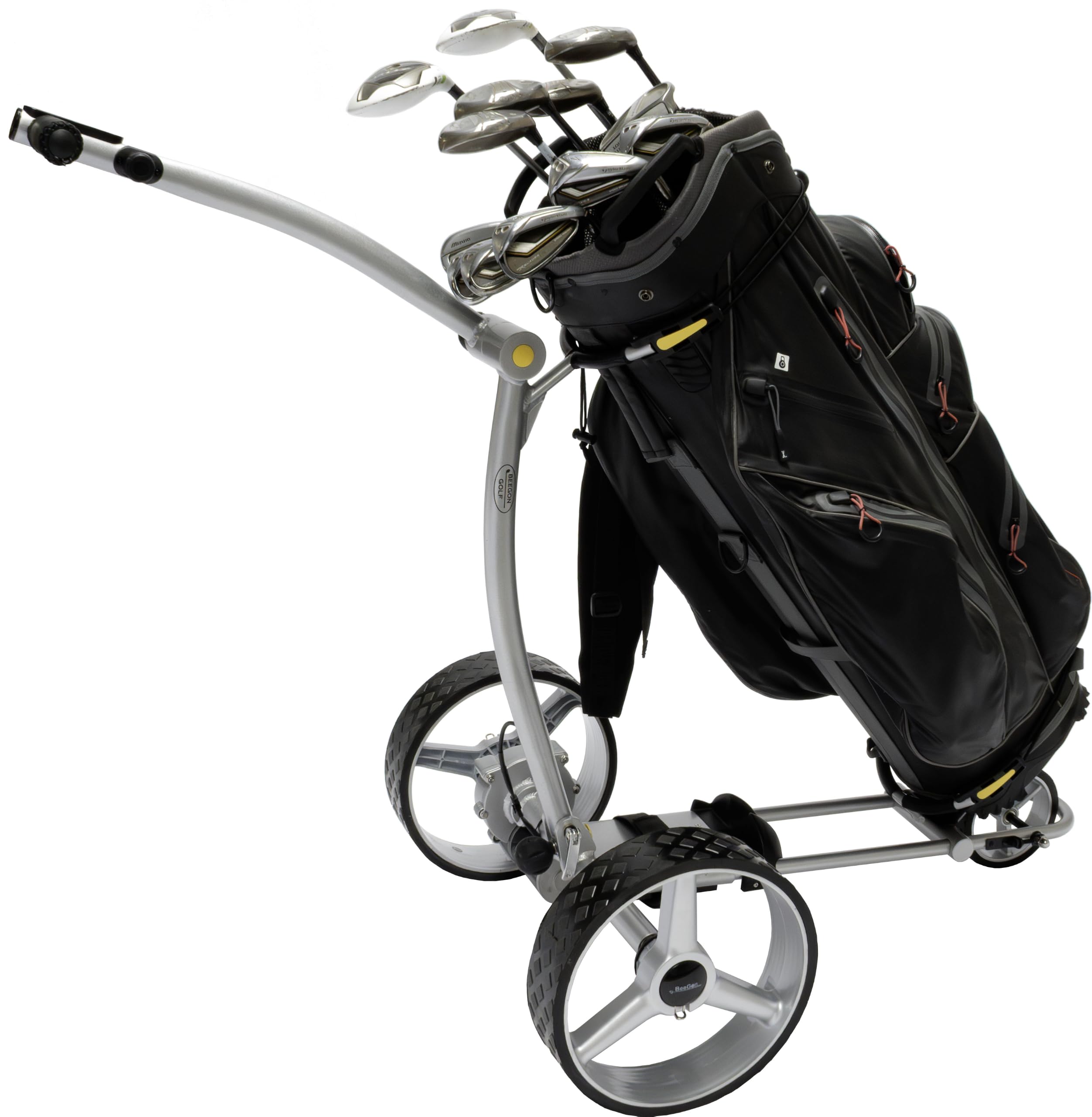 BeeGon Golf Elektro-Golftrolley GT-X400 Pro Silber mit 33Ah Blei-Akku