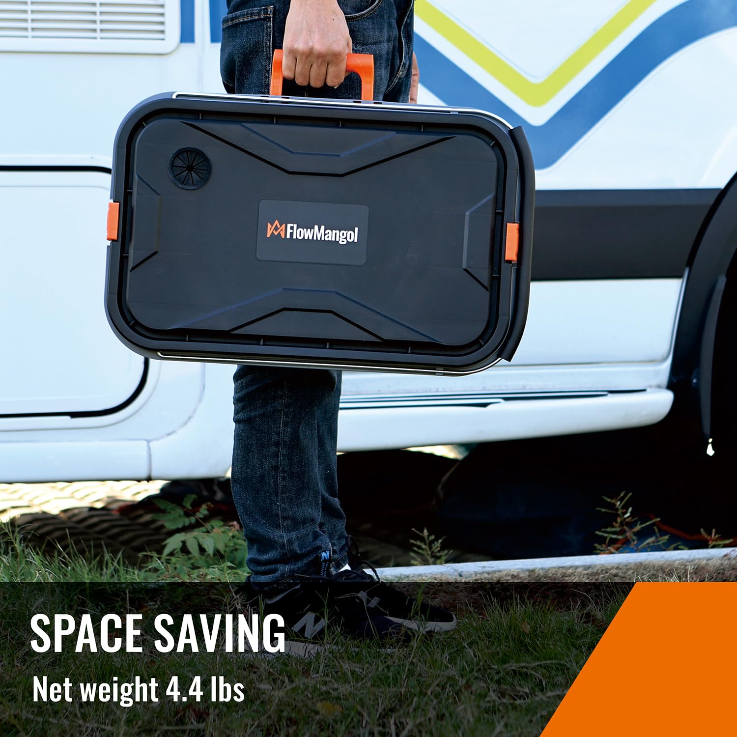 Glide CB 55 - Cubo plegable de 5.5 galones dedicado para lavado de autos con ruedas, mango y salida de agua, plegable multiusos para limpieza de fregona, camping, RV, baño de mascotas y