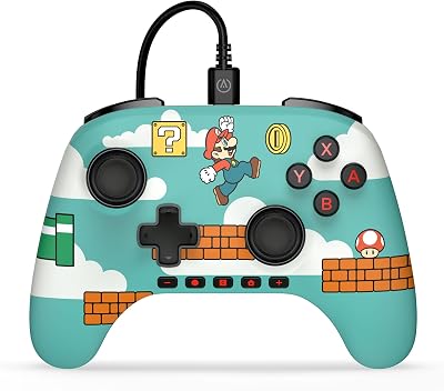 PowerA Controller cablato Advantage per Nintendo Switch 2 - Tempo Mario, con licenza ufficiale, effetto Hall, pulsanti mappabili, controller pro, Pulsante C, controlli audio integrati