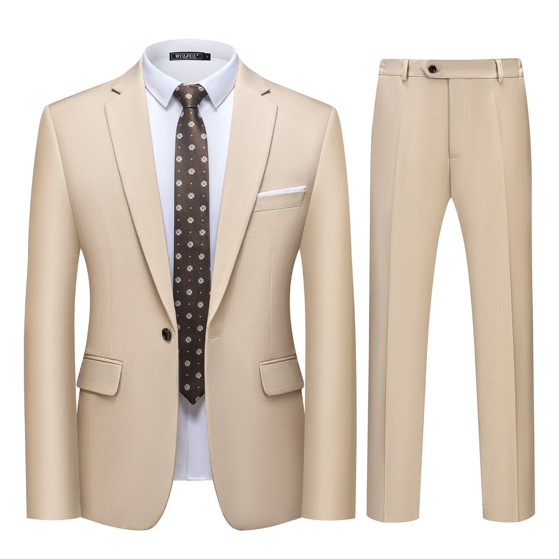 WULFUL Men's 2 Piece Slim Fit Suit Set