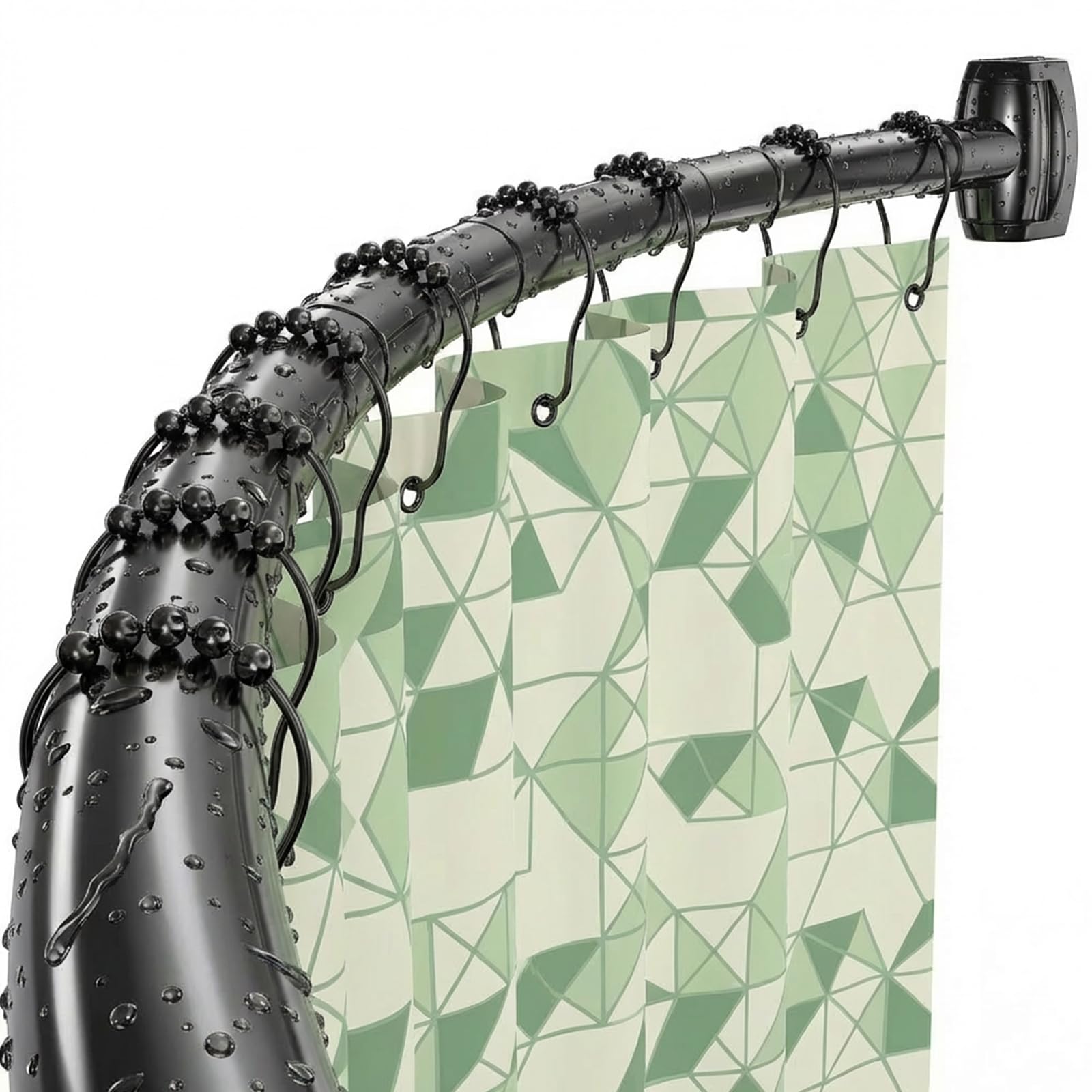 Photo 1 of Curved Shower Curtain Rod? Adjustable 33-78 Inches Matte Black All Stainless Steel Curved Shower Rod?Shower Curtain Rod for Extra Shower Space for Bathroom, Bathtub, Stall, No Rust, Need to Drill