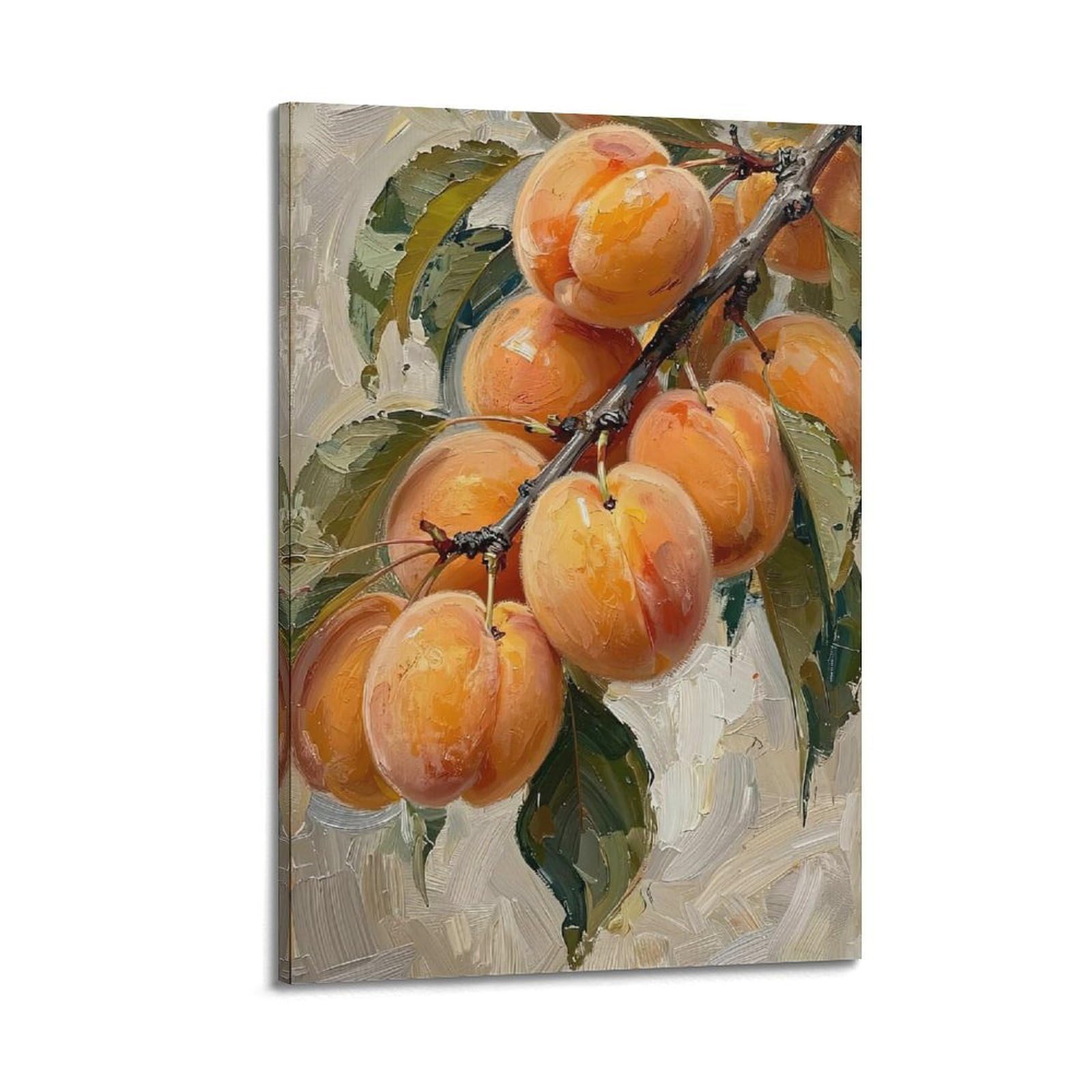 OKAHYS Vintage Fruit Poster Fruit Peaches Brushstrokes Artwork Decorative Painting Canvas Wall Artworks Picture 20x30inch(50x75cm)