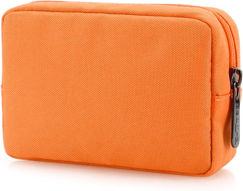 Necessaire E-Tree em Corduroy Laranja com Zíper, Bolsa Organizadora para Maquiagem e Acessórios, 1 unidade