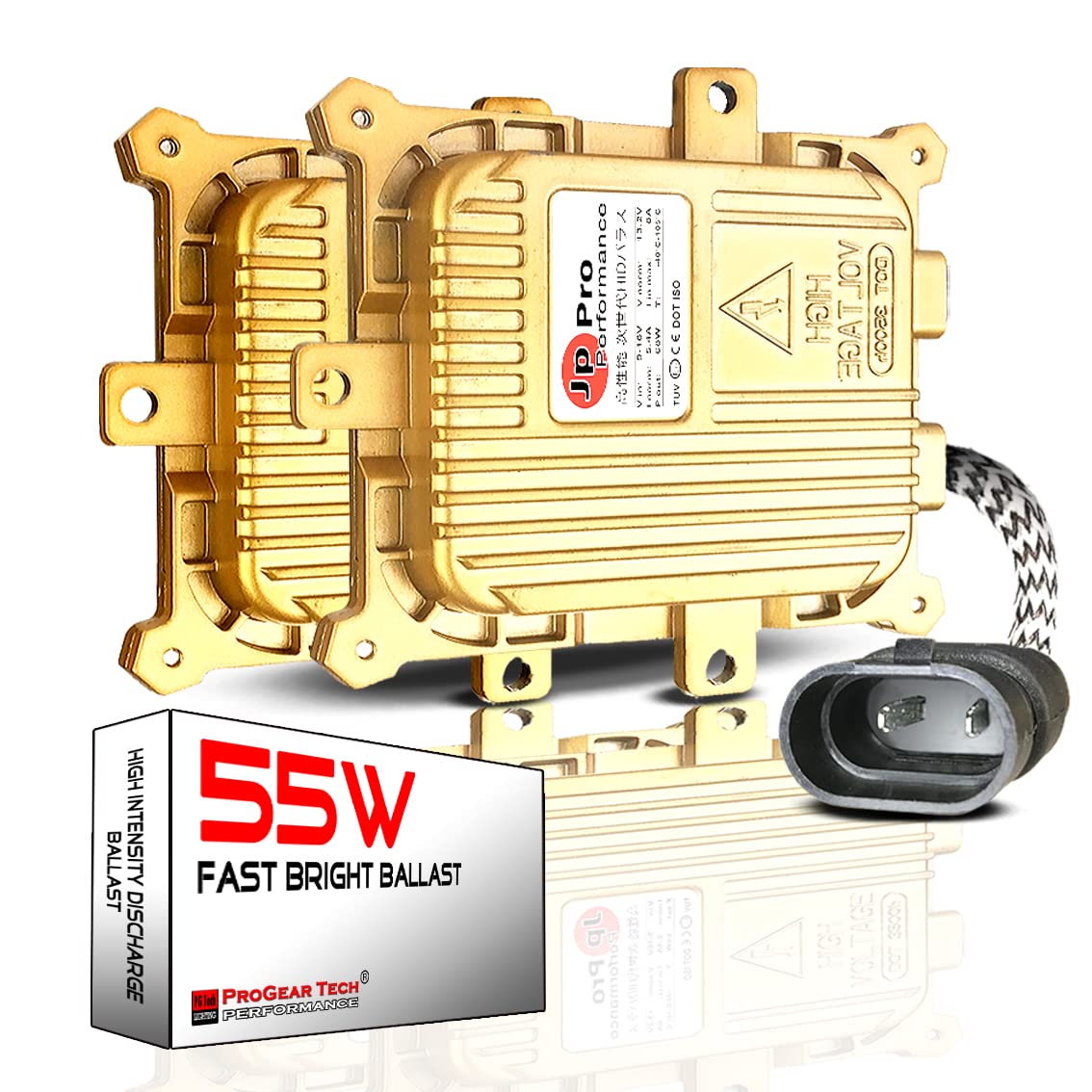 55W Heavy Duty AC Digital CANBUS HID Xenon Replacement Ballast for 12V Vehicles Aftermarket HID System NO OBC Error (Pack of 2)