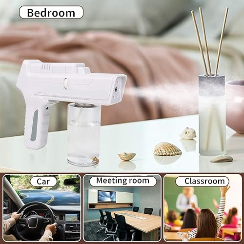 Miniatura 4 de Pistola de vapor de mano Nano atomizador, pulverizador nebulizador portátil, gran capacidad para viajes o uso diario en el hogar (blanco)