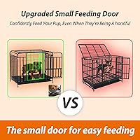 Vista 6 de 48 Inch Indestructible Escape Proof Dog Kennel with Wheels, High Anxiety Steel Indoor Dog Cage with Removable Tray, Heavy Duty Dog Crate Extra Large