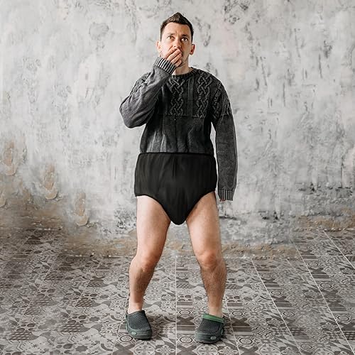 Vista 7 de 9 piezas de pantalones de plástico impermeables para incontinencia, a prueba de fugas, ropa interior para adultos (L, negro)