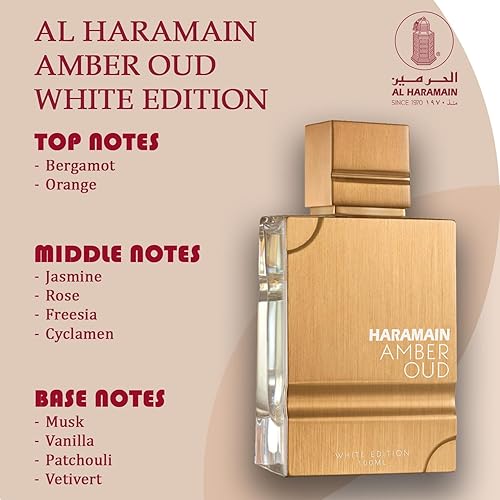 Vista 5 de Al Haramain Amber Oud White Edition Eau De Parfum Spray Unisex 3.4 onzas