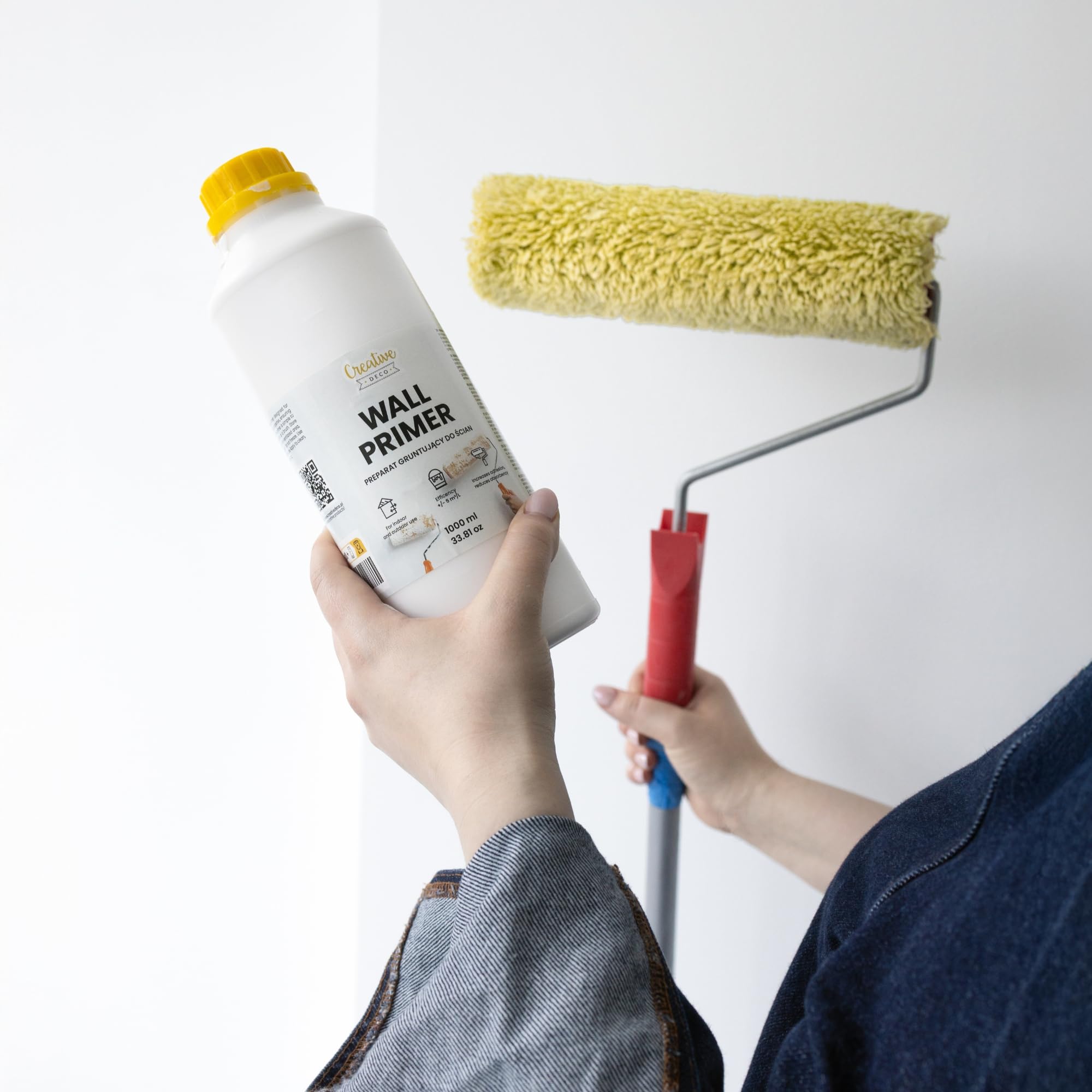Creative DECO Set de Pintura para Pizarra Negra 1L + Imprimación 1L | para Paredes Muebles Madera Vidrio Metal | Mate, al Agua, no Tóxica | Mejor Adherencia, Protección Manchas, Secado Rápido