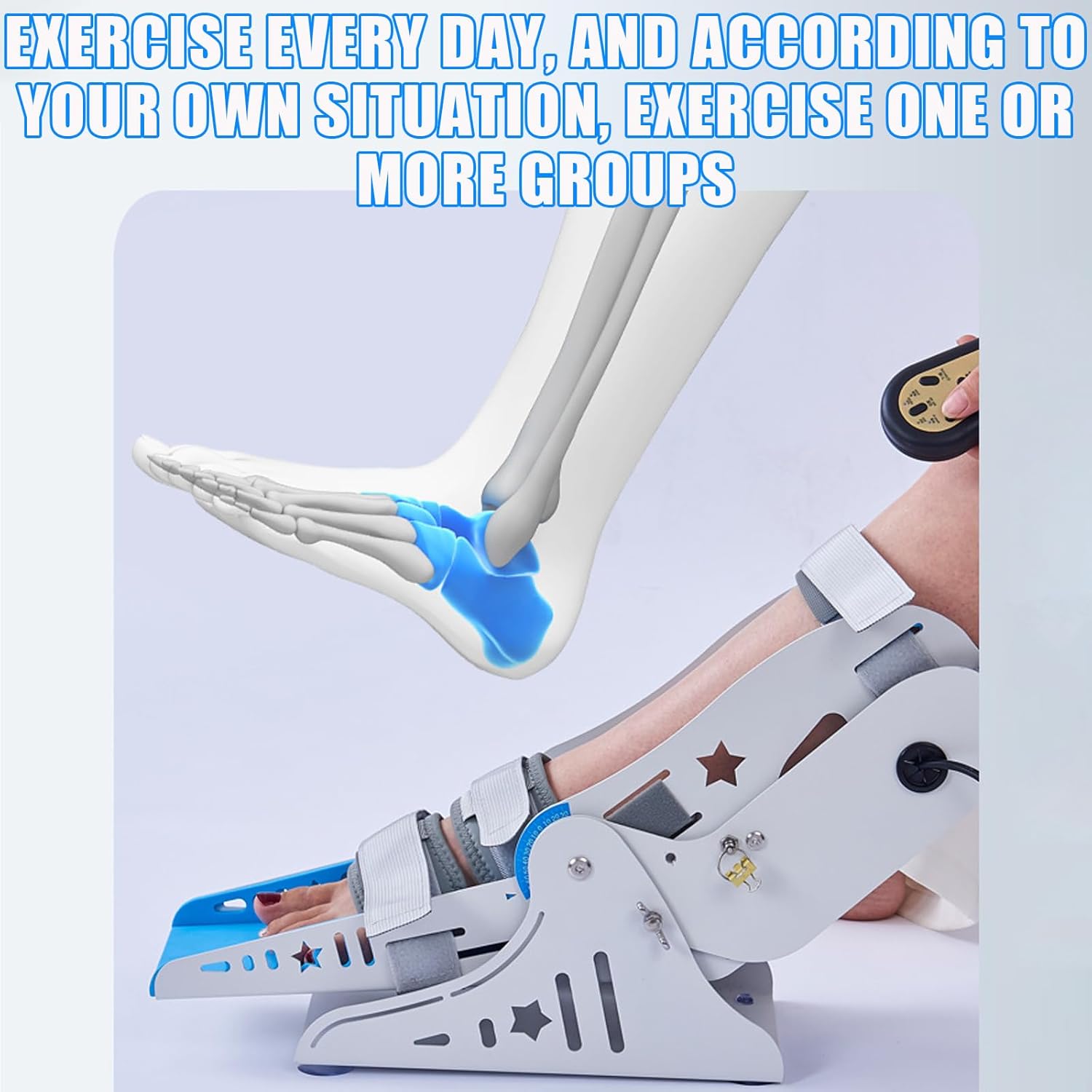 Electric Ankle Rehabilitation Trainer | 9-Speed Adjustable with Remote Control - Joint Exerciser for Full Range Motion, Strength & Flexibility Recovery