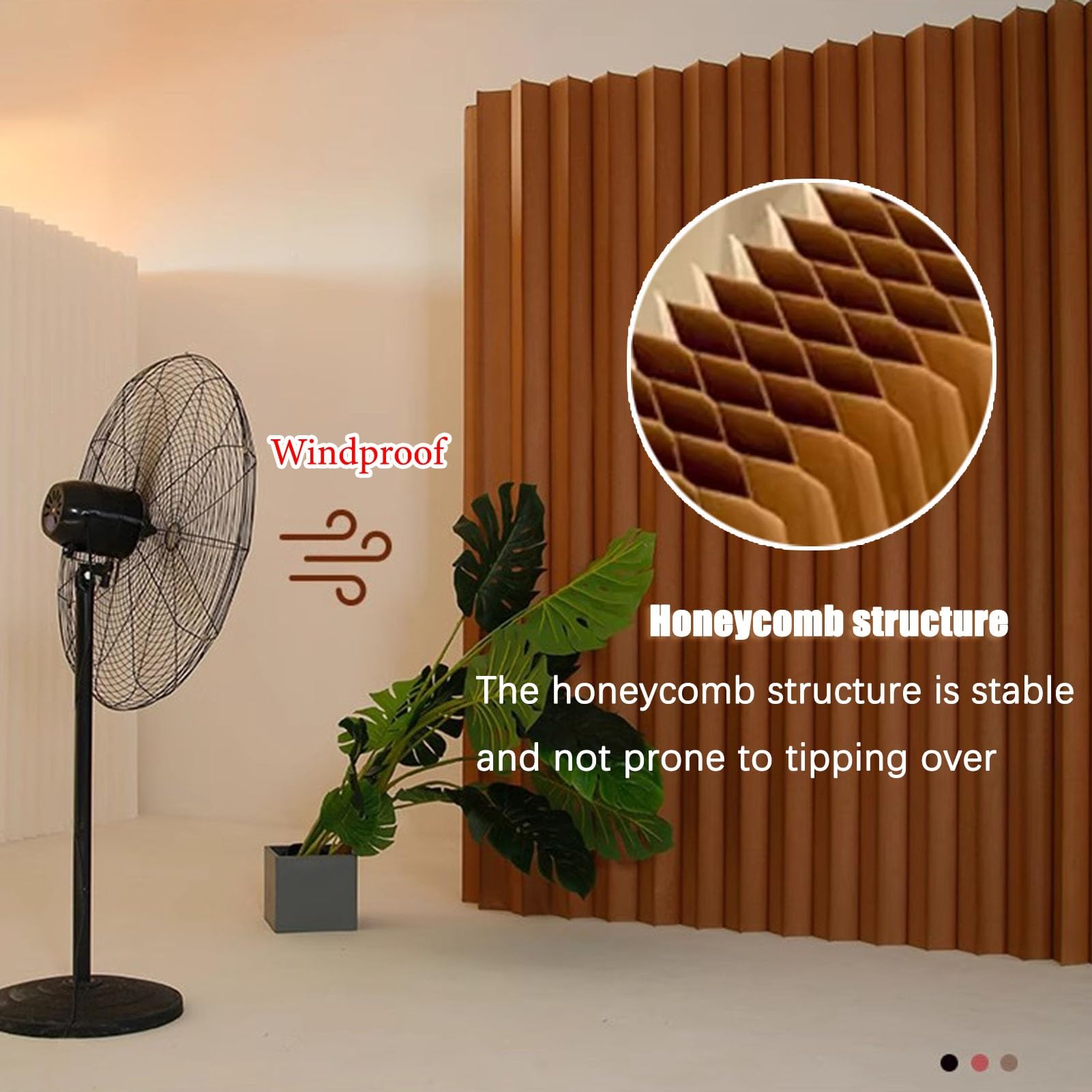Divisorio a Soffietto Pieghevole - Schermo in Carta Indipendente e Mobile, Pannello a Parete Estensibile per Negozio di Abbigliamento, Marrone, 300-400 cm x 220 cm, Ideale per separare Gli s