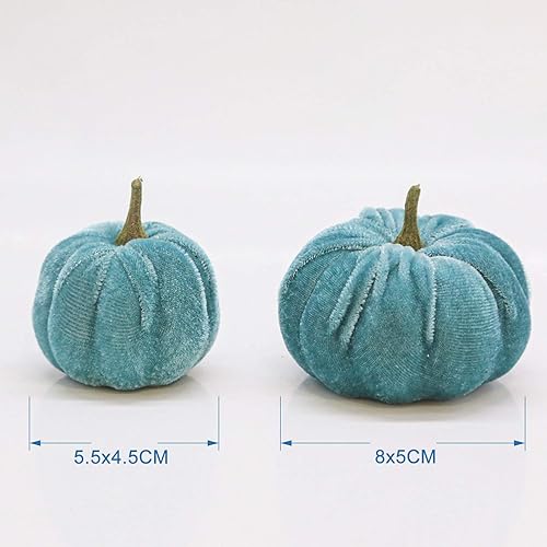 Miniatura 6 de Romingo Calabazas artificiales de Halloween, paquete de 12 calabazas artificiales de terciopelo para cosecha de otoño, Acción de Gracias, decoración