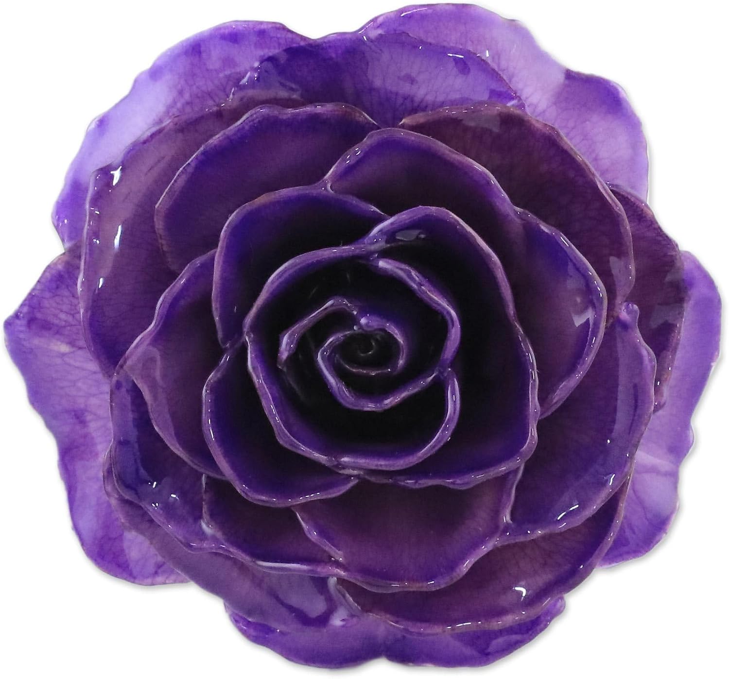 NOVICA Artisan Handmade Natural Rose Brooch Artisan Crafted in Purple from Thailand Flower Or Leaf Gold Accent Ultra Violet Floral [3 in L x 3 in W x 1.4 in D] ' Rosy Mood in Purple'