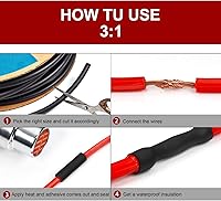 Vista 4 de CHANZON - Relación 3:1 - Rollo de 80 pies - Tubo termorretráctil de 5/8" (15mm) - Grado marino, impermeable, forro adhesivo