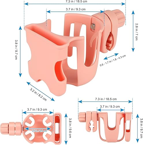 Miniatura 8 de Accmor Portavasos 2 en 1 para cochecito con soporte para teléfono, portavasos para bicicleta, soporte universal para teléfono para cochecito,